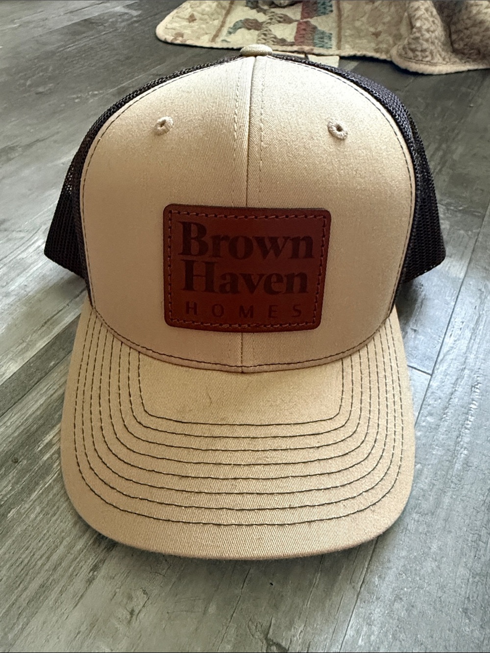 Brown Haven Homes Richardson Snapback Hat Cream and Black